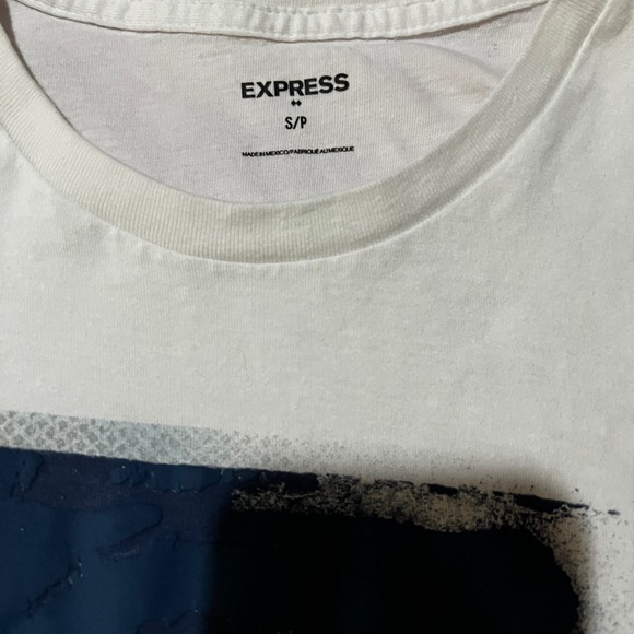 Express, white tee with design, S - Picture 2 of 2